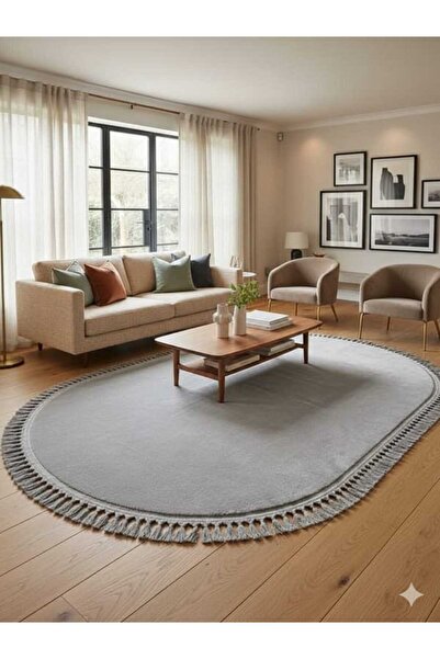 ALTUN CARPET AÇIK GIRİ 300CM +MODERN PONPON SAÇAKLI KAYMAZ HALI 2CM KALINLIK ...