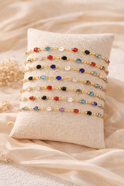 Myros Bohem Stil Renkli Boncuklu Yazlık Bileklik