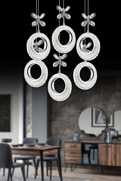 KUZEY AYDINLATMA VENEDİK 3 RENK 5+1 KUMANDALI MODERN AVİZE AYDINLATMA