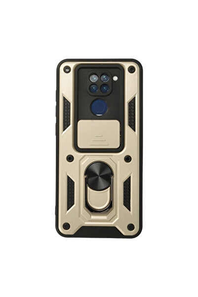 eco port حافظة ريدمي نوت 9 من السيليكون مع حلقة عدسة بارس - ذهبي