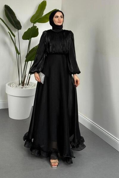 Şulemoda Giyim Çimen Evening Dress Black