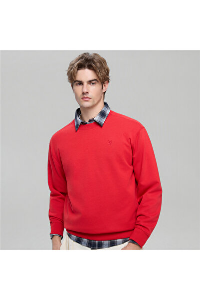 Giordano Men’s Relaxed Crew Neck Sweatshirt with Embroidery