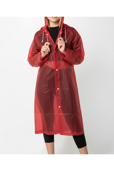 Boldy Oversized D Raincoat - Hooded Raincoat - Snap Fastener Raincoat - Unise...