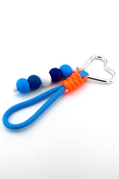 Solfera Океански възел сърце клип ръчно изработен син оранжев топков талисман...