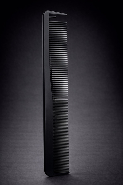 OEM Professional hair comb with double teeth (rare and fine), black color