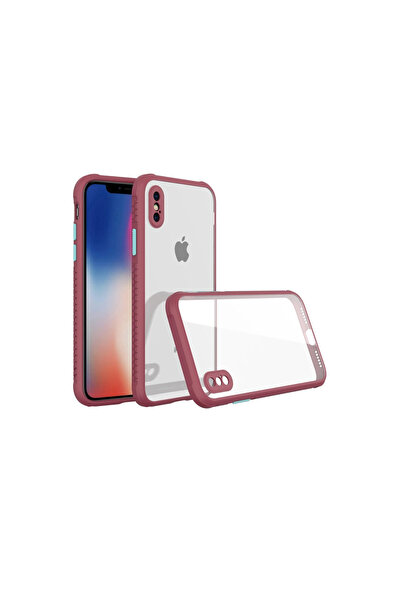 eco port حافظة آيفون Xs ماكس من السيليكون الشفاف ميامي - فوشيا