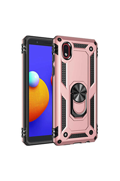 eco port غطاء حماية سامسونج جالاكسي A01 كور من السيليكون مع حلقة صوفيا - وردي