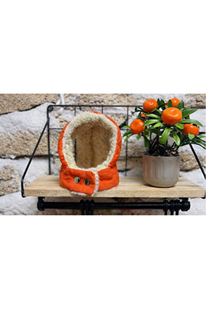 Lokums Orange Plush Dog Hat - for Small, Medium, and Large Breeds