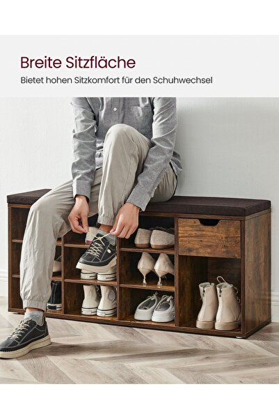 Talis Pantofar bancuta hol cufar cu depozitare, Santo Living, Maro, 104x30.5x...