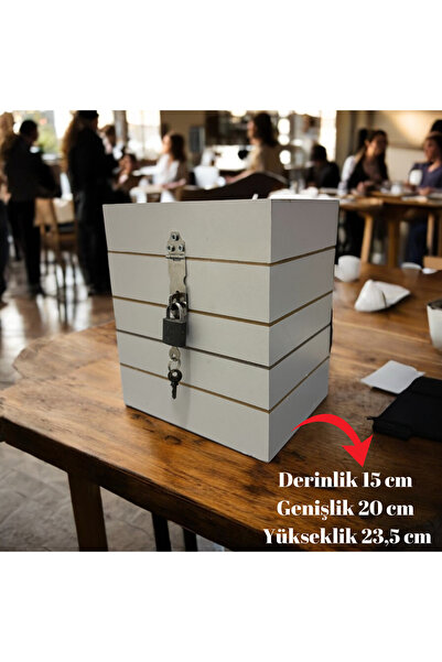 Moxo Store Ahşap Bahşiş Kutusu, Kilitli Tipbox, Sandık Tipi Dilek, Öneri Veya...