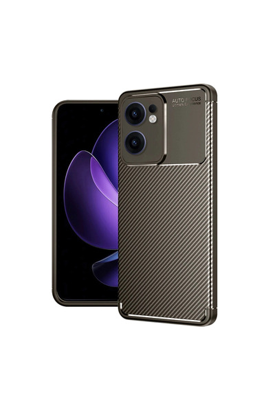 eco port Oppo Reno 13F Case Auto Focus Carbon Cover - Brown