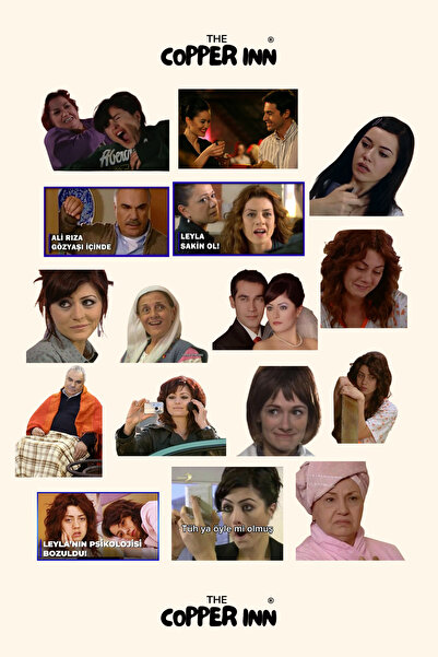 The Copper Inn 16 Adet Yaprak Dökümü Karakterleri ve Replikleri Sticker Seti ...