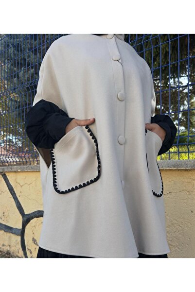 Butik kadın kaşe panço