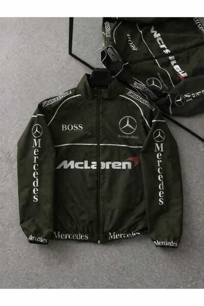 ModaTEKS معطف واق من المطر مطبوع عليه نقوش من قماش الكاكي للجنسين