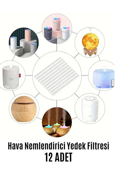 mucit home Hava Nemlendirici Difüzör Buhar Makinesi Filtresi 12 Adet Filtre Yedek 10 cm
