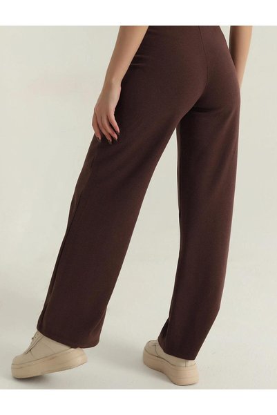 heree High Waist Ribbon Stitched Stretchy Straight Leg Women's Trousers