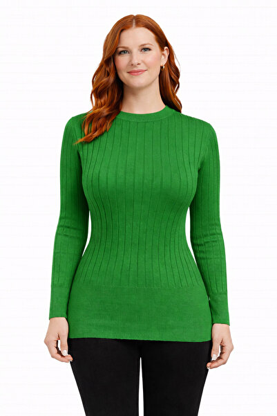 Neden Tekstil Crew Neck Ribbed Knitwear Sweater