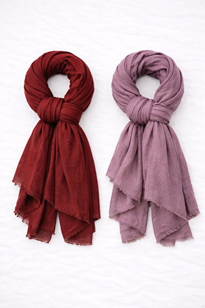 KRAFTELLA 2-Piece Bamboo Shawl – Matte Natural Textured Scarf Set