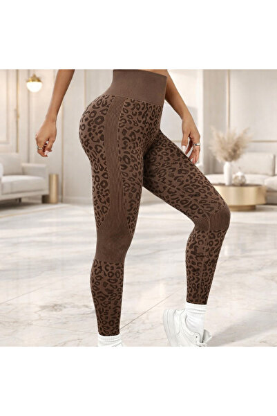Yeşilmoda High-Waisted Leopard Print Sports Leggings – Stretchy, Comfortable,...