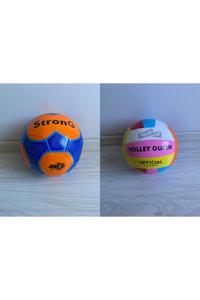 can top 2’li Futbol & Voleybol Topu Seti – No:5 Resmi Ölçü, Dikişli Spor Topl...