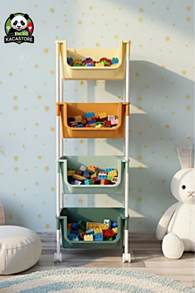 KACASTORE 4 Katlı Tekerlekli Plastik Düzenleyici Organizer Raf Çok Amaçlı Mut...