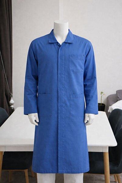 Lion Blue Work Apron with Snap Design