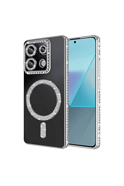 eco port Redmi 13c joke glitter magneticsafe case - silver