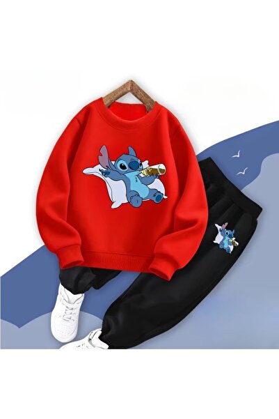 SVART WEAR Stitch Printed Hooded Top and Bottom Tracksuit Set