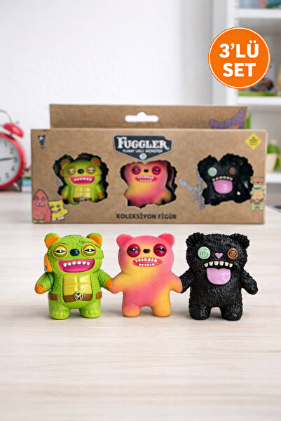 TOYFEST Fuggler Funny Ugly Monster 3’lü Koleksiyon Figür Seti – Renkli Komik ...