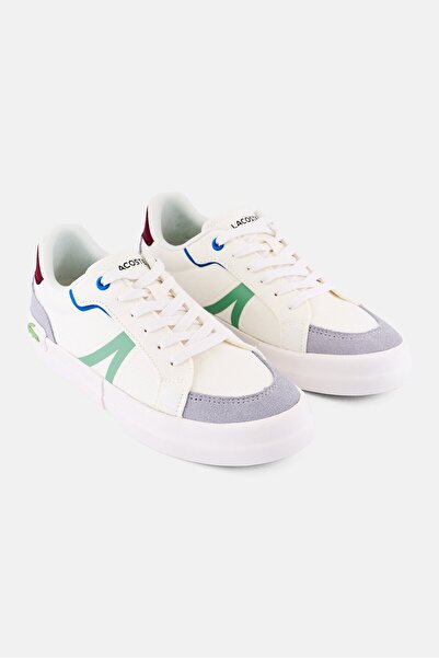 Lacoste Women Vulcanized Brand Logo Lace Up Shoes, Multicolor
