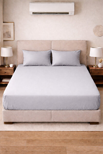 SHAL HOME 100% Cotton Double Fitted Sheet