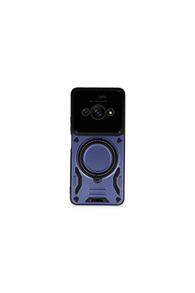 eco port Poco C61 Case Joy Lens Stand Cover - Navy Blue