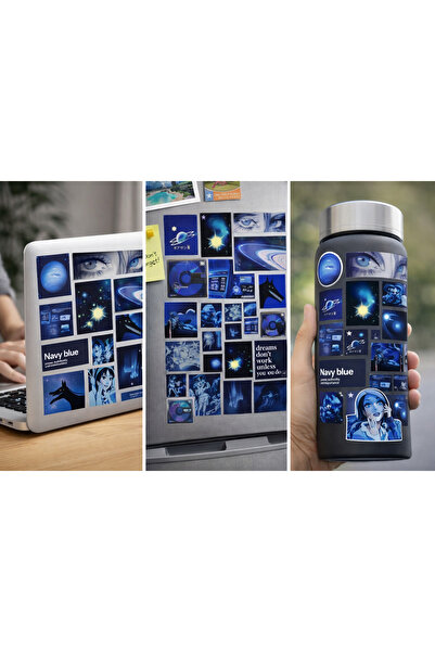 Limitless Design Navy Blue Aesthetic Sticker Set – 22X30 cm |   Space, Anime ...