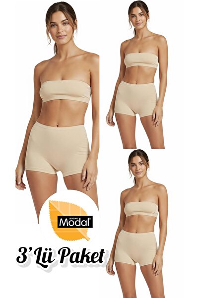 Özten İç Giyim Pachet de 3 boxeri de lux din Lycra Micro Modal pentru femei O...