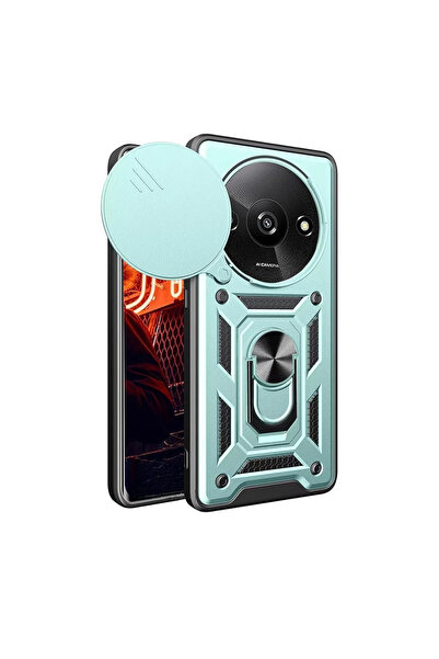 eco port حالة Redmi A3 4G مع حلقة عدسة بارس من السيليكون - أخضر