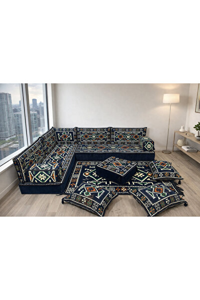 Dekor Köşe Köşe Oturma Takımı Kilim Desenli | 22 DNS Sert Sünger | Duvar Kili...