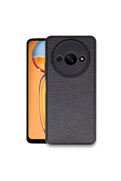 eco port غطاء جلدي أسود من أراس لهاتف Redmi A3 4G