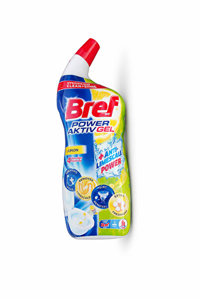 Bref Power Active Gel toilet solution, lemon, 700 ml