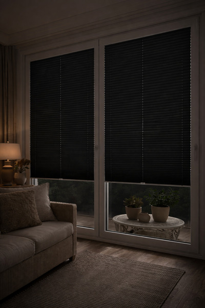 yiteks plise perde %100 BLACKOUT ANTRASİT Plise Perde (İsteğe Bağlı Kancalı v...