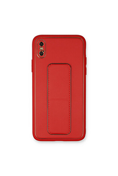 eco port iPhone XS Max Case Coco Leather Stand Cover - Red