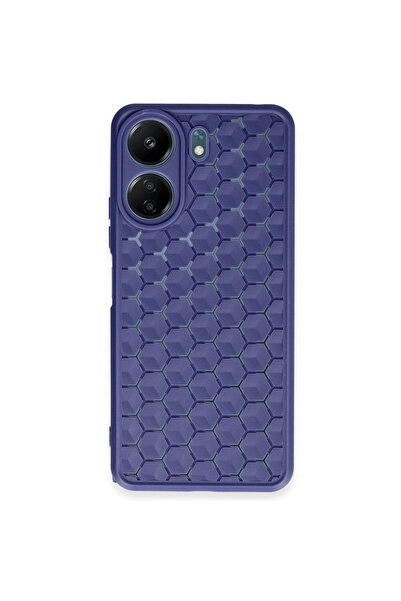eco port غطاء سيليكون على شكل خلية النحل لـ Redmi 13c - أزرق داكن