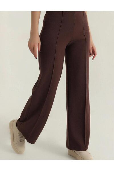 heree High Waist Ribbon Stitched Stretchy Straight Leg Women's Trousers