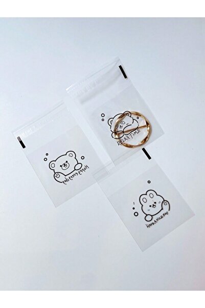 iğne izi Banded Transparent Patterned Bag Opp 10x10 Cm 95 Pieces