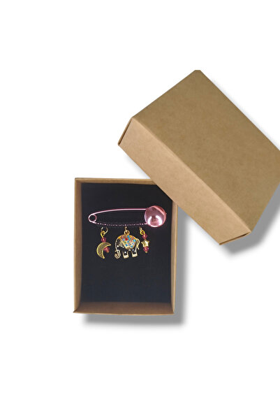 STE Fil Figürlü Sallantılı Broş – Ay Yıldız Detaylı Şans Yaka İğnesi – Hediye...