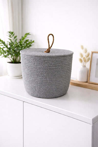 ÖRGÜM Καλάθι Διακοσμητικό Καλάθι Κουζίνας με Καπάκι Οργανωτής 20x20 εκ.