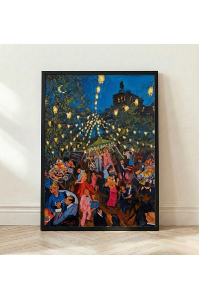 artera casa Işıklarla Aydınlanan Gece – Sanat Poster Tablo