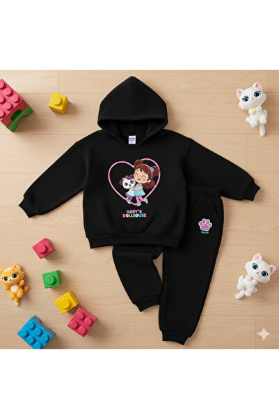 SVART WEAR Gabby's Dollhouse Printed Hooded Top and Bottom Tracksuit Set