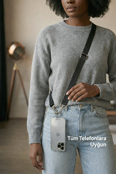 Güce Telefon Askısı/Telefon Boyun İpi Askısı Çapraz ve Düz Kullanım Boy Ayarl...