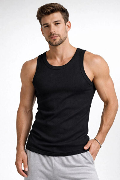 velmorafashion Velmora Premium Men's Ribbed Athlete Crew Neck Slim Fit Back P...