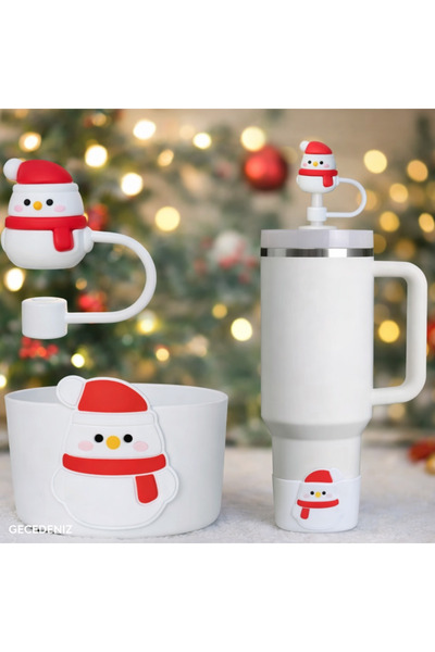 GECEDENİZ Termos Quencher Compatible Straw Stopper and Base Protector Set Sno...